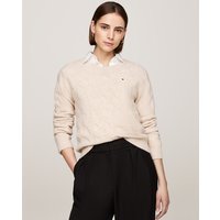 Tommy Hilfiger - Jersey de mujer con cuello redondo y manga larga.