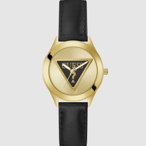 Guess - Reloj de mujer Tri plaque GW0744L2 de piel y correa negra.