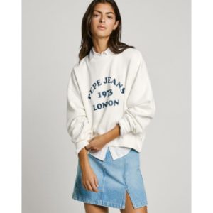 Pepe Jeans para mujer. PL581487 Sudadera Venus blanco (XS), Casual, Algodón, Sostenible