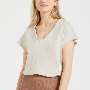 American Vintage Camiseta con cuello de pico y manga corta SONOMA. .