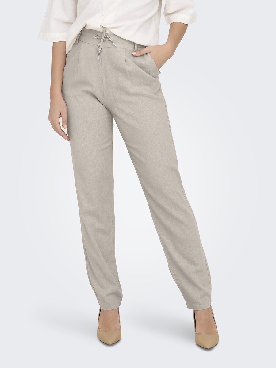 Pantalón recto Mujer Talla M Color Beige ColorFitU