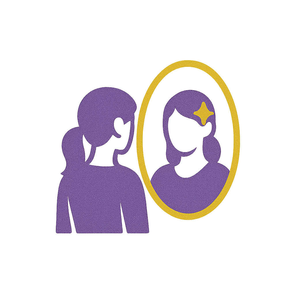 mujer en el espejo icono