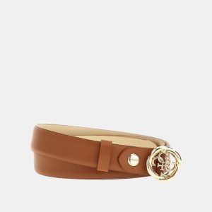 Guess - Cinturón de mujer ajustable, no reversible con hebilla redonda 4g.