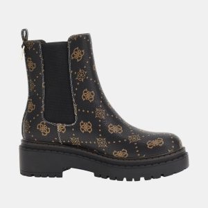 Guess - Botin Leanna mujer piel tacón cuadrado.