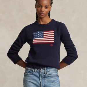 Polo Ralph Lauren - Jersey de mujer de algodón con bandera.