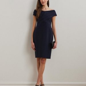 Lauren Ralph Lauren - Vestido de cóctel crepé cruzado.