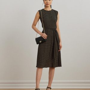 Lauren Ralph Lauren - Vestido estampado con lazo en la cintura.