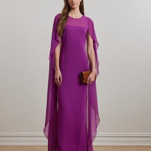 Lauren Ralph Lauren - Vestido largo con capa.