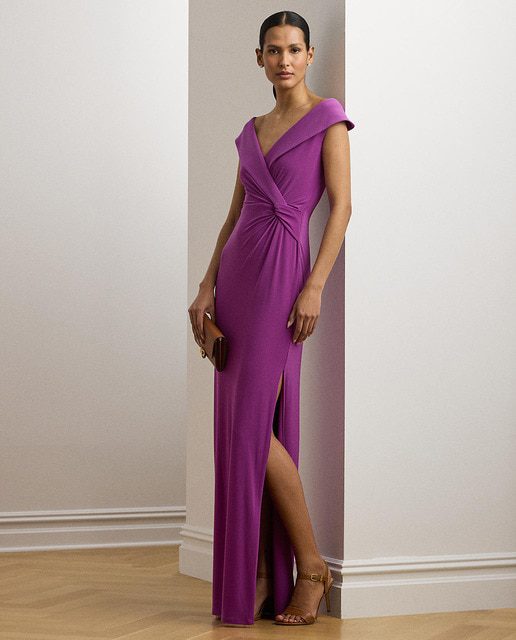 Lauren Ralph Lauren - Vestido largo con hombros al descubierto.