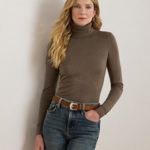 Lauren Ralph Lauren - Jersey de mujer ajustado de cuello vuelto.