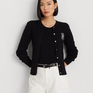 Lauren Ralph Lauren - Cárdigan de mujer de algodón de punto de ochos.