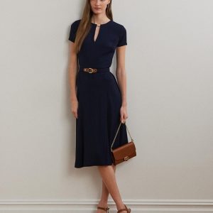 Lauren Ralph Lauren - Vestido de georgette con cinturón.