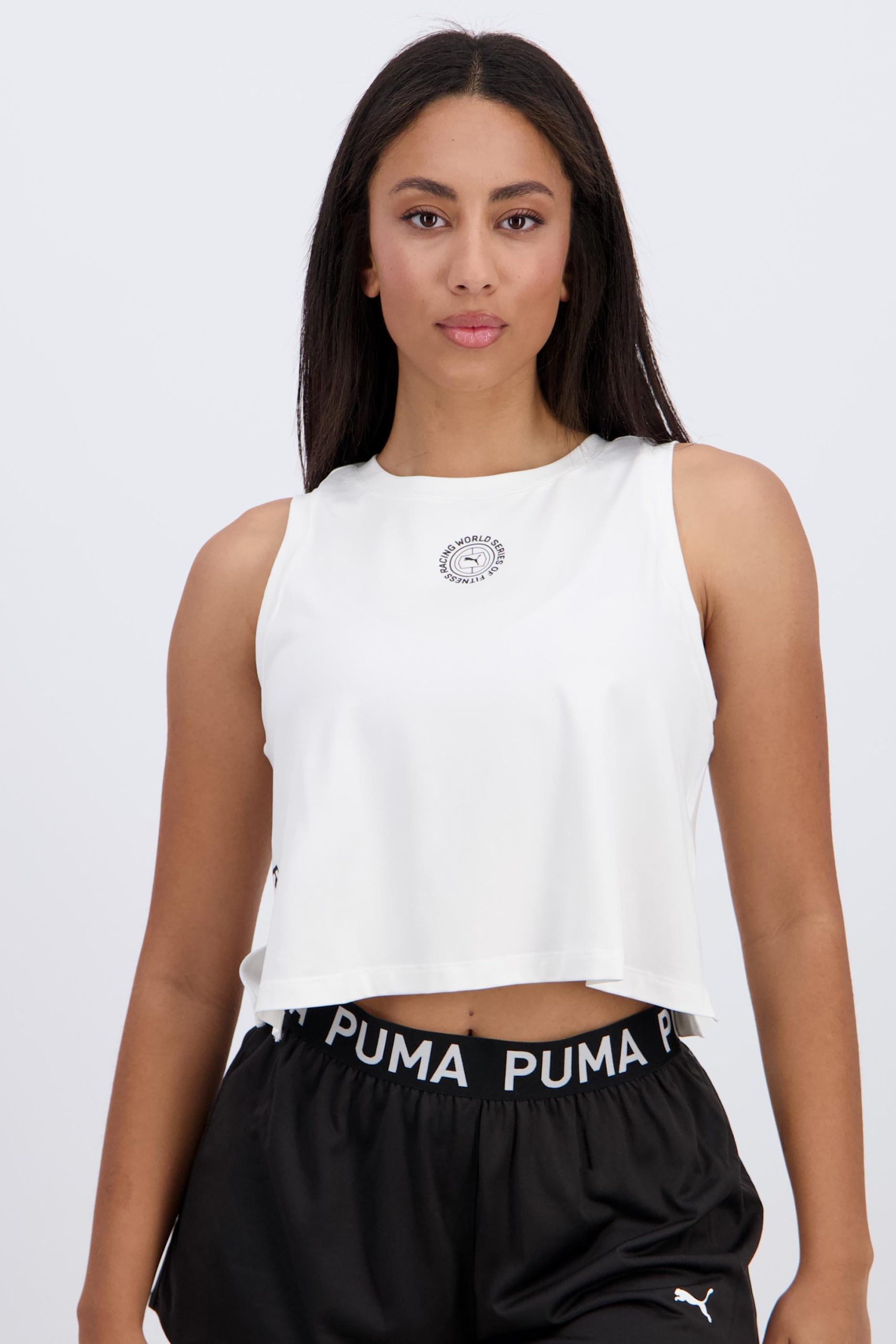 Camiseta Sin Mangas Puma - Blanco - Crop Top Mujer talla M