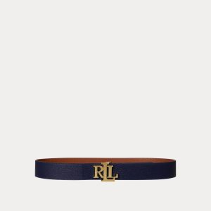 Lauren Ralph Lauren - Cinturón de mujer ancho reversible de piel..