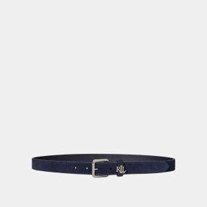 Lauren Ralph Lauren - Cinturón de mujer de ante con hebilla plateada..