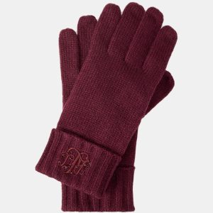 Lauren Ralph Lauren - Guantes de mujer de punto con logo bordado..