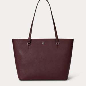 Lauren Ralph Lauren - Bolso tote Karly mediano de piel cruzada.