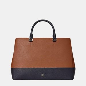 Lauren Ralph Lauren - Bolso satchel Hanna grande de piel.