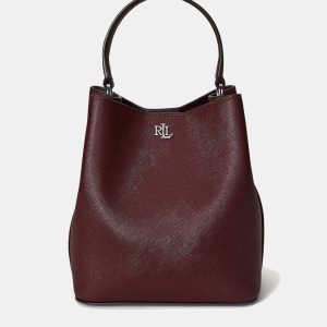 Lauren Ralph Lauren - Bolso saco Reese pequeño de piel cruzada.