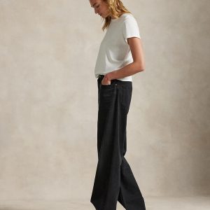 Polo Ralph Lauren - Vaquero recto de mujer con pernera ancha de algodón.