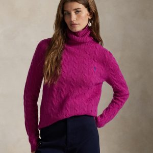 Polo Ralph Lauren - Jersey de mujer de punto de ochos de cuello alto.