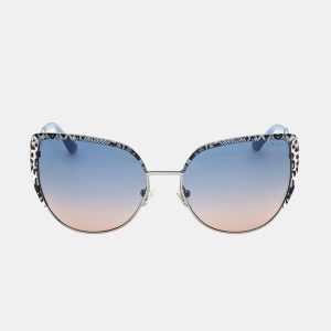 Guess - Gafa de sol de mujer ojo de gato metalica con lente degradada.