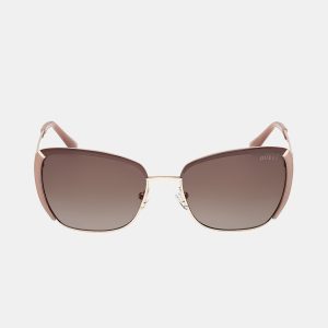 Guess - Gafa de sol de mujer cuadrada metalica con lente degradada.