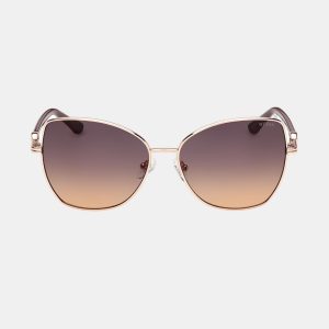 Guess - Gafa de sol de mujer mariposa metalica con lente degradada.