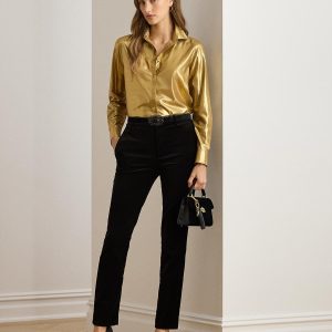 Lauren Ralph Lauren - Pantalón recto de mujer de terciopelo.