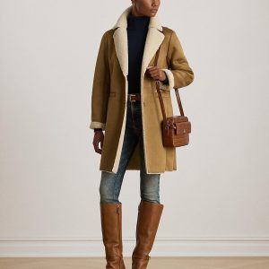 Lauren Ralph Lauren - Abrigo de mujer largo de borreguito.