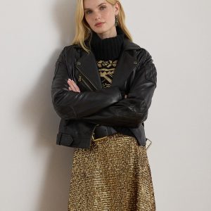 Lauren Ralph Lauren - Cazadora de mujer estilo motero de piel.