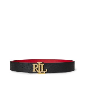 Lauren Ralph Lauren - Cinturón de mujer reversible de piel con logotipo.