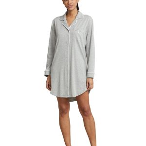 Lauren Ralph Lauren - Camisón de manga larga y cuello camisero.