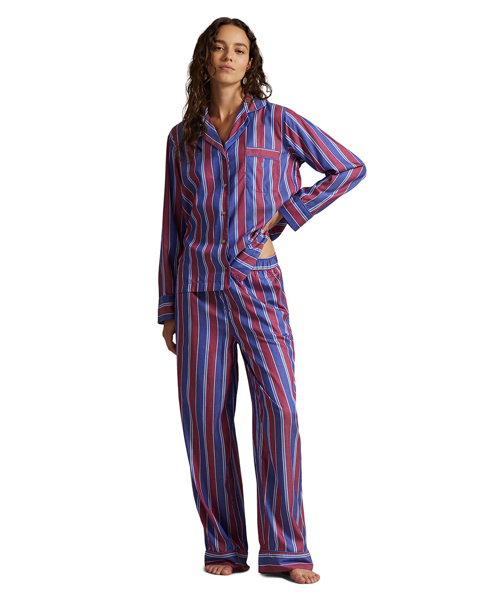 Polo Ralph Lauren - Pijama mujer de rayas morado.