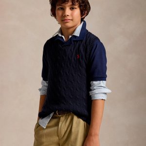 Polo Ralph Lauren - Chaleco de punto unisex de algodón en punto de ochos.