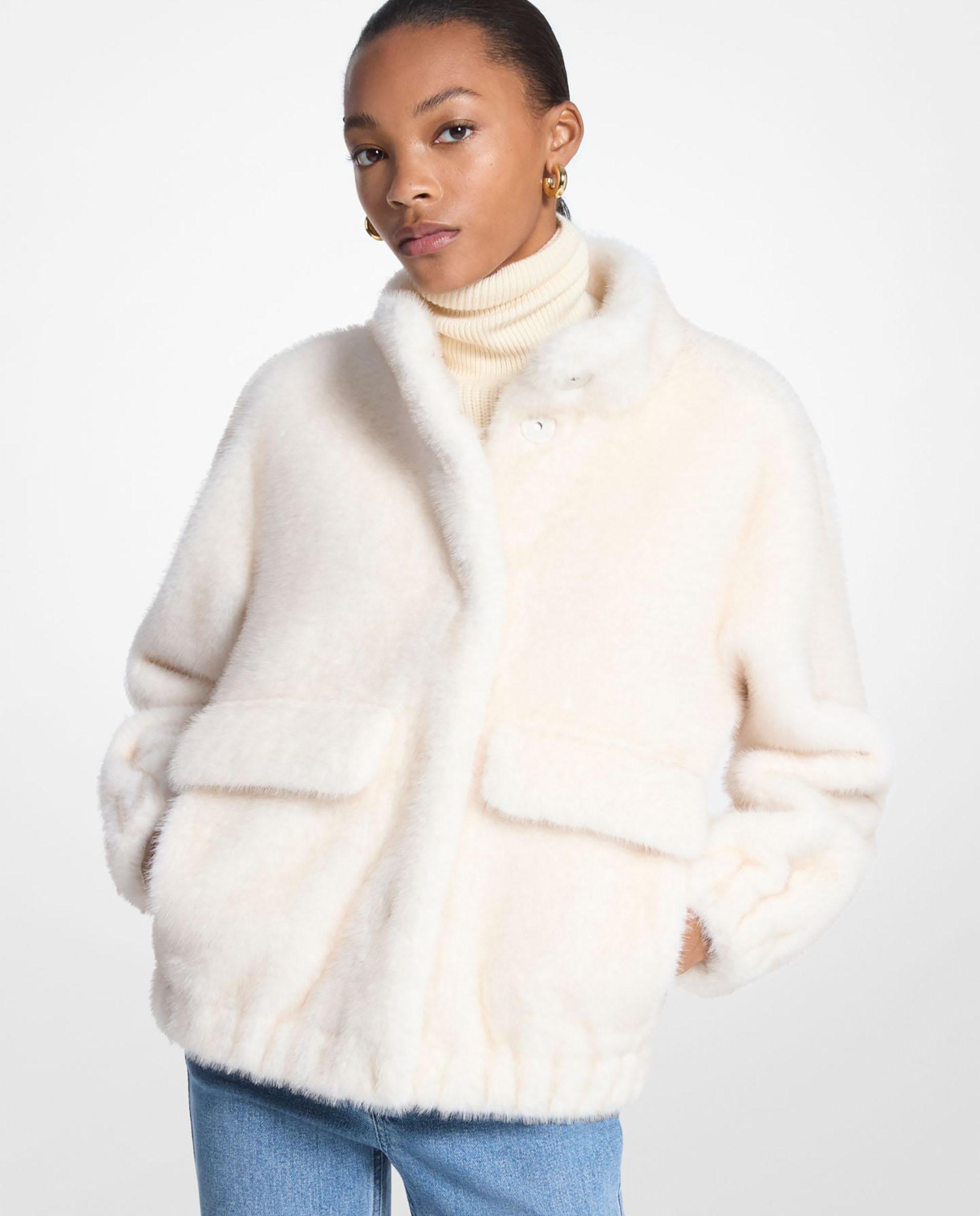 Michael Michael Kors - Abrigo de pelo sintético de mujer corto.