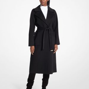 Michael Michael Kors - Abrigo de paño largo con cuello con solapas.