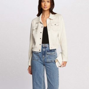 morgan cazadora de mujer de antelina con botones