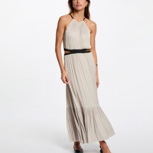 morgan vestido largo recto de satn