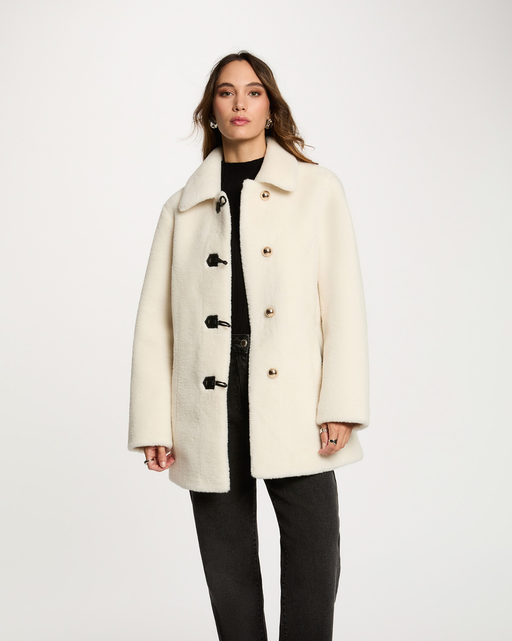 morgan abrigo de mujer corto de piel sinttica