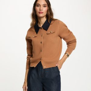 morgan crdigan de mujer corto con cuello vuelto