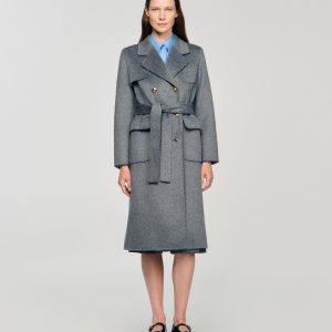 Sandro - Abrigo de mujer a cuadros reversible.