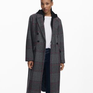 Desigual - Abrigo de mujer tartán capucha.