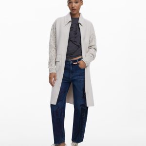 Desigual - Abrigo de mujer paño combinado ligero.